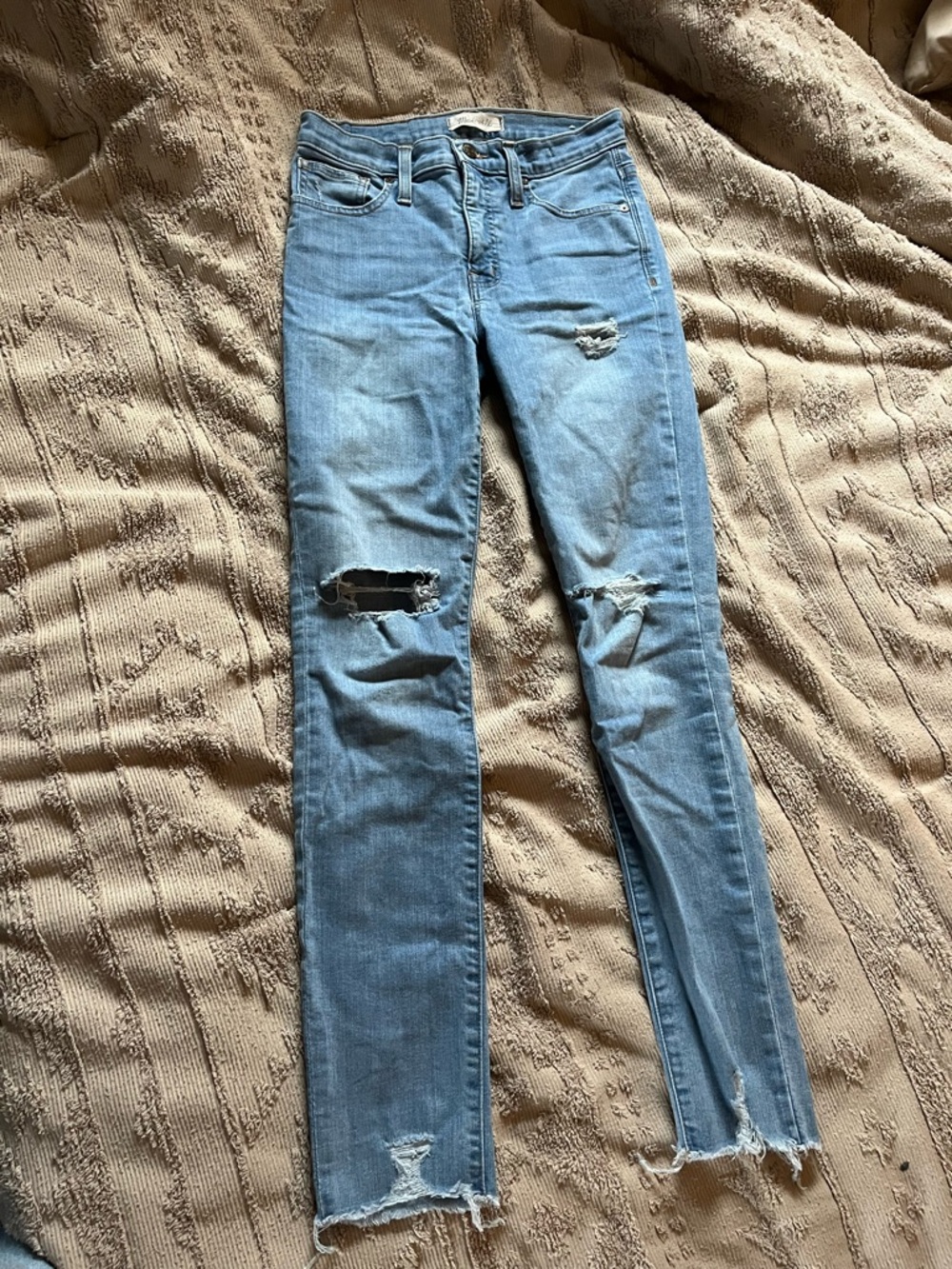 Madewell Light Blue High-Rise Distressed Skinny Jeans